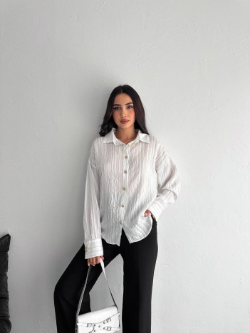 Çizgili oversize gömlek Çizgili oversize gömlek