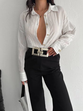 Çizgili oversize gömlek Çizgili oversize gömlek