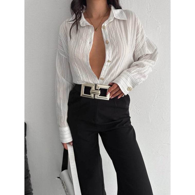 Çizgili oversize gömlek Çizgili oversize gömlek