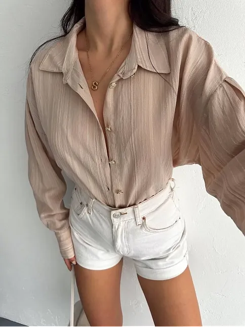 Çizgili Oversize Gömlek