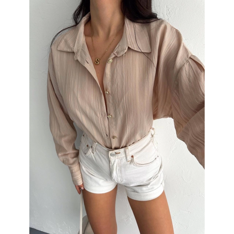 Çizgili oversize gömlek Çizgili oversize gömlek