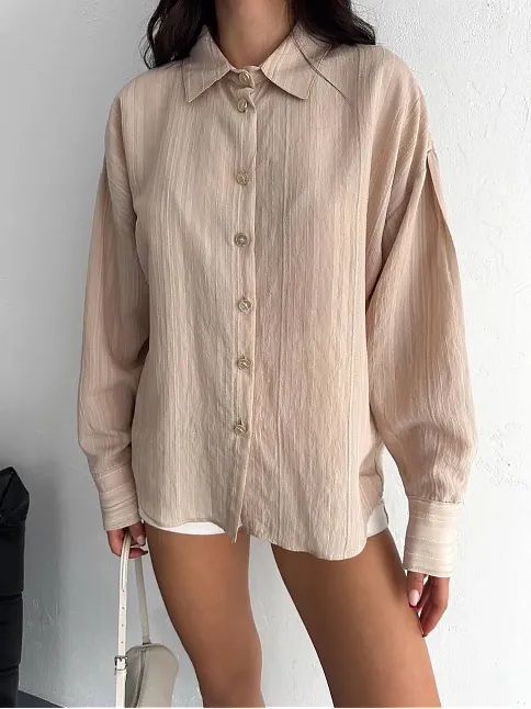Çizgili Oversize Gömlek