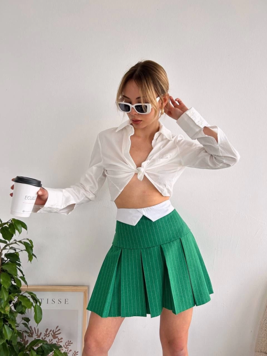 Çizgili Pileli etek s24-1013 Çizgili Pileli etek s24-1013