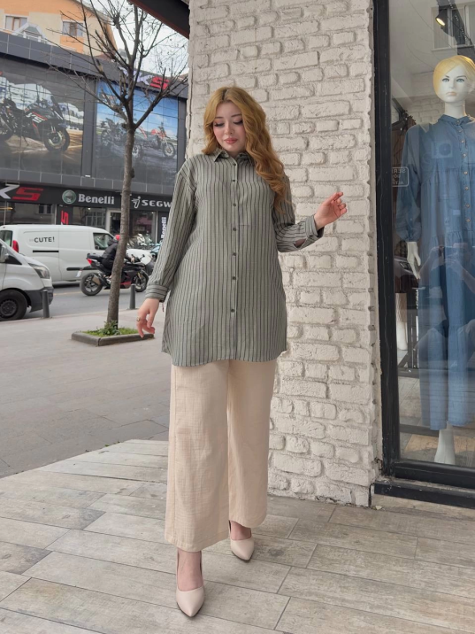 Çizgili tunik gömlek Çizgili tunik gömlek