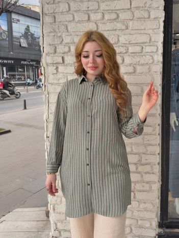 Çizgili tunik gömlek Çizgili tunik gömlek