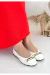 Cleo Beyaz Cilt Babet Ayakkabı Cleo Beyaz Cilt Babet Ayakkabı
