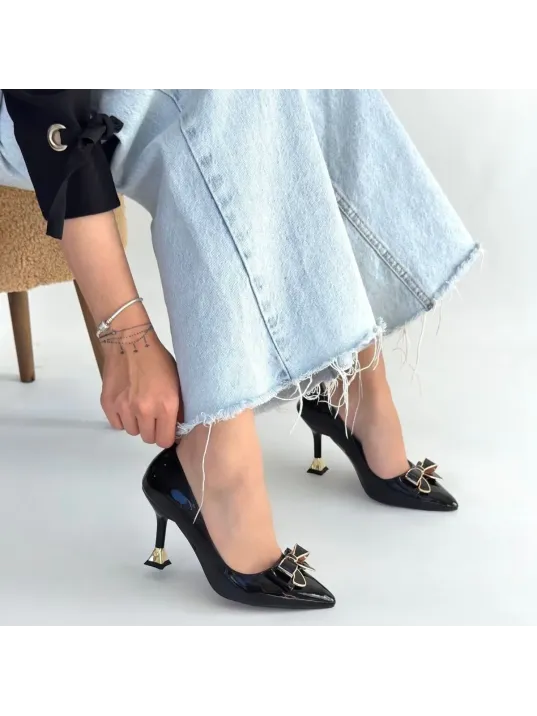 Coby Siyah Rugan Topuklu Ayakkabı Coby Siyah Rugan Topuklu Ayakkabı