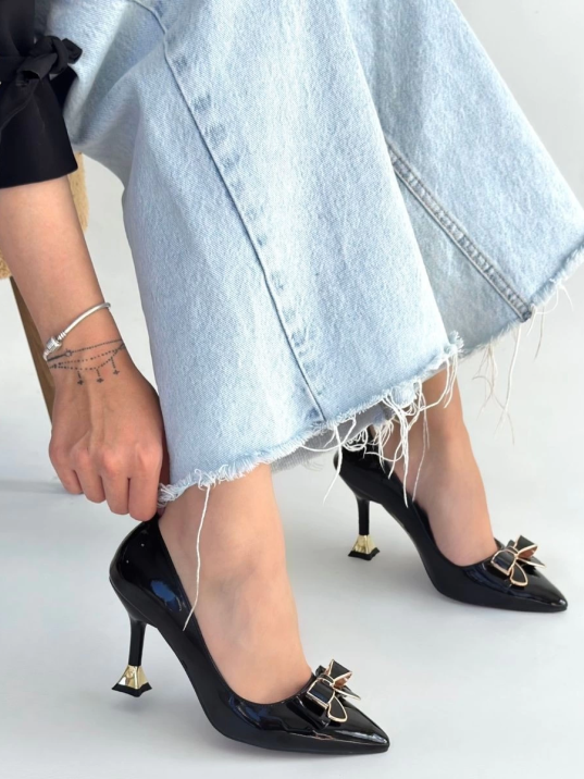 Coby Siyah Rugan Topuklu Ayakkabı Coby Siyah Rugan Topuklu Ayakkabı