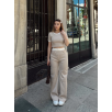 Crop pantolon biyeli takım bej Crop pantolon biyeli takım bej