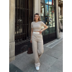 Crop pantolon biyeli takım bej Crop pantolon biyeli takım bej