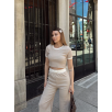 Crop pantolon biyeli takım bej Crop pantolon biyeli takım bej