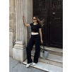 Crop pantolon biyeli takım siyah Crop pantolon biyeli takım siyah