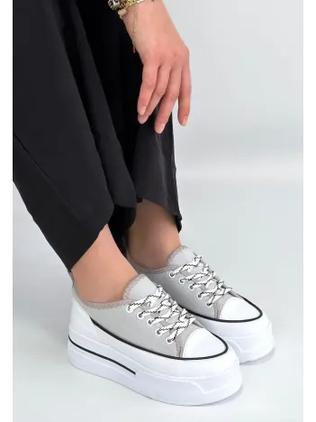 Dalen Gri Keten Bağcıklı Spor Ayakkabı
