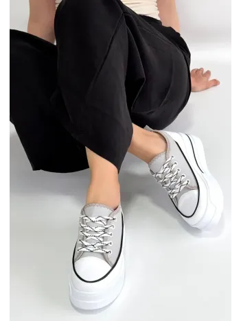 Dalen Gri Keten Bağcıklı Spor Ayakkabı