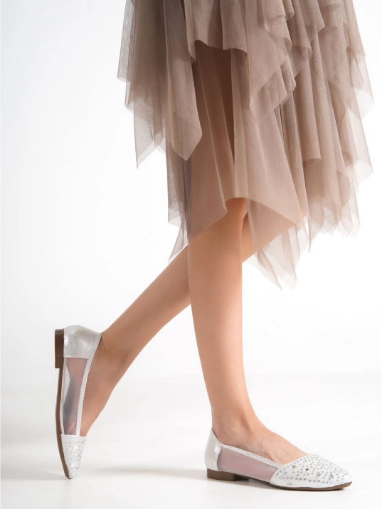 Pasy Gümüş Taşlı Babet Ayakkabı Pasy Gümüş Taşlı Babet Ayakkabı