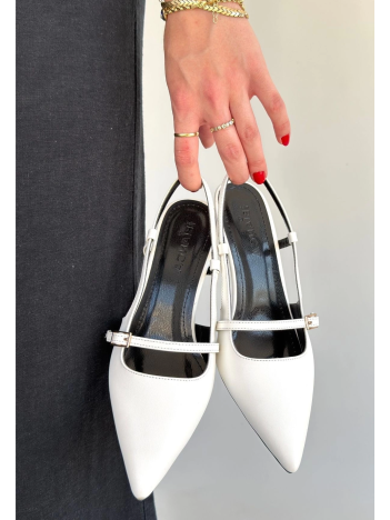 Darina Beyaz Cilt Topuklu Ayakkabı Darina Beyaz Cilt Topuklu Ayakkabı