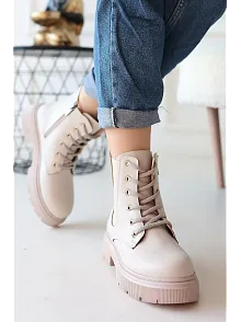 Daum Bej Cilt Bağcıklı Bot