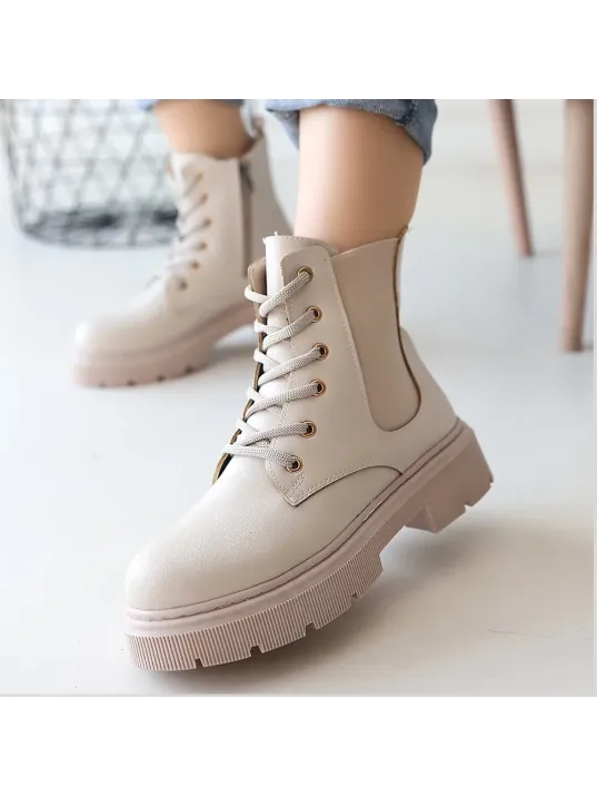 Daum Bej Cilt Bağcıklı Bot Daum Bej Cilt Bağcıklı Bot