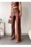 Deri Palazzo Pantolon Kahve Hf