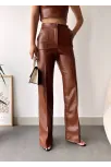 Deri Palazzo Pantolon Kahve Hf