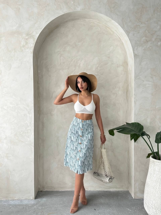 Desenli düğmeli etek s25800 Desenli düğmeli etek s25800