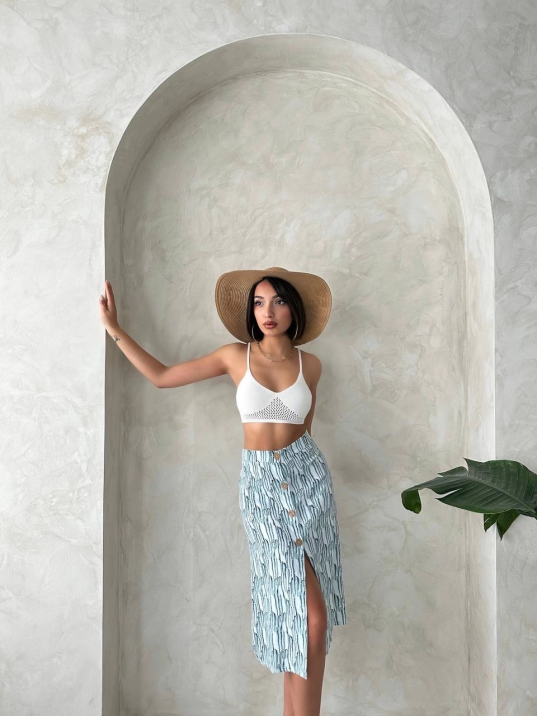 Desenli düğmeli etek s25800 Desenli düğmeli etek s25800