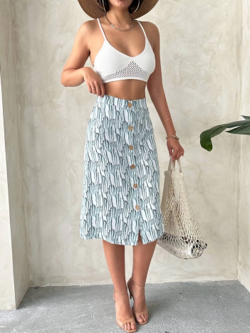 Desenli düğmeli etek s25800 Desenli düğmeli etek s25800