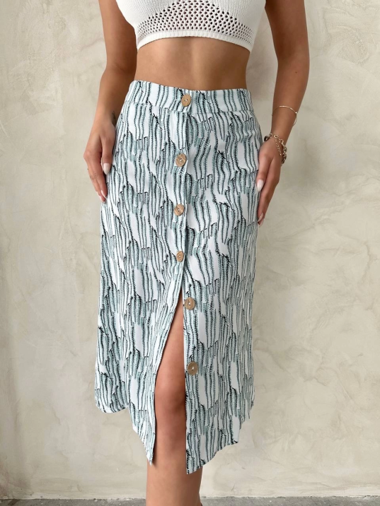 Desenli düğmeli etek s25800 Desenli düğmeli etek s25800