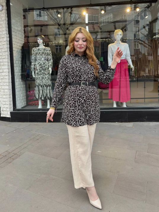 Desenli tunik gömlek Desenli tunik gömlek