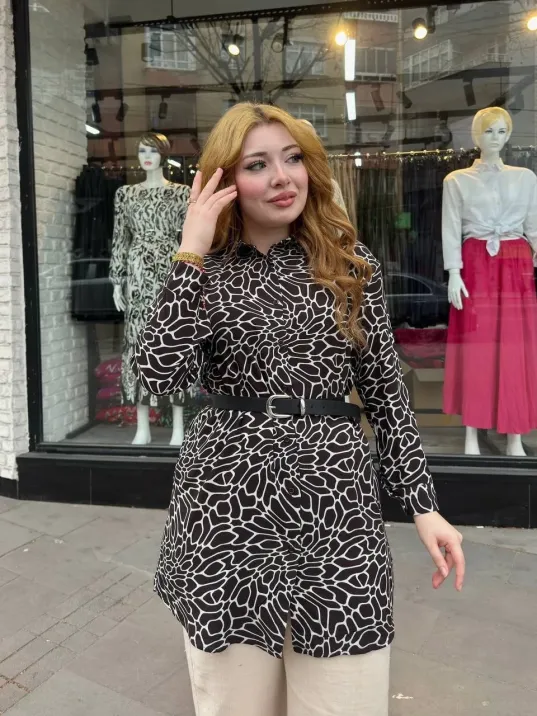 Desenli Tunik Gömlek Desenli Tunik Gömlek