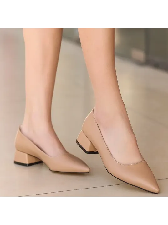 Desniy Nude Cilt Topuklu Ayakkabı Desniy Nude Cilt Topuklu Ayakkabı