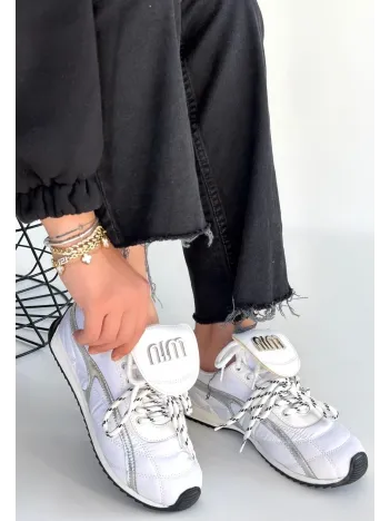 Dissa Beyaz Cilt Bağcıklı Paraşüt Detaylı Spor Ayakkabı