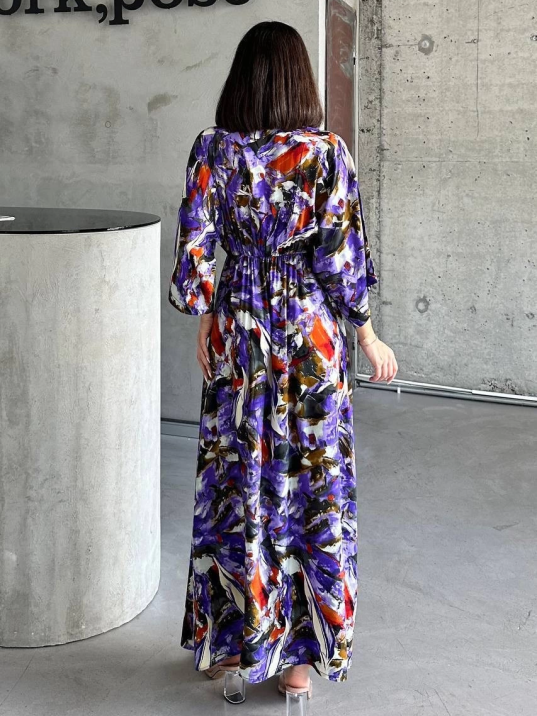 Dokuma baskılı yarasa kol elbise s8124 Dokuma baskılı yarasa kol elbise s8124