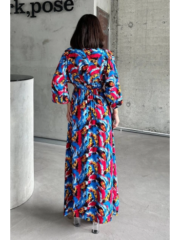 Dokuma baskılı yarasa kol elbise s8124 Dokuma baskılı yarasa kol elbise s8124