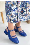 Doran Mavi Cilt Topuklu Ayakkabı Doran Mavi Cilt Topuklu Ayakkabı