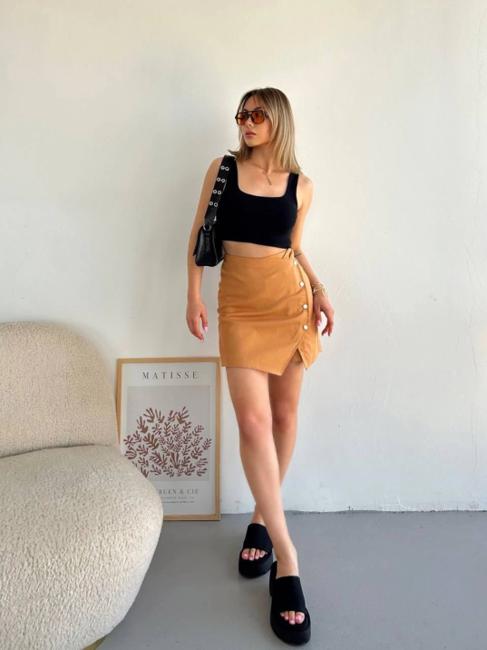 Dört çıtçıtlı Gabardin şort etek s249001 Dört çıtçıtlı Gabardin şort etek s249001