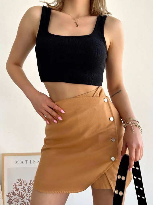 Dört çıtçıtlı Gabardin şort etek s249001 Dört çıtçıtlı Gabardin şort etek s249001