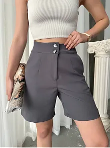 Double Çift Düğmeli Şort