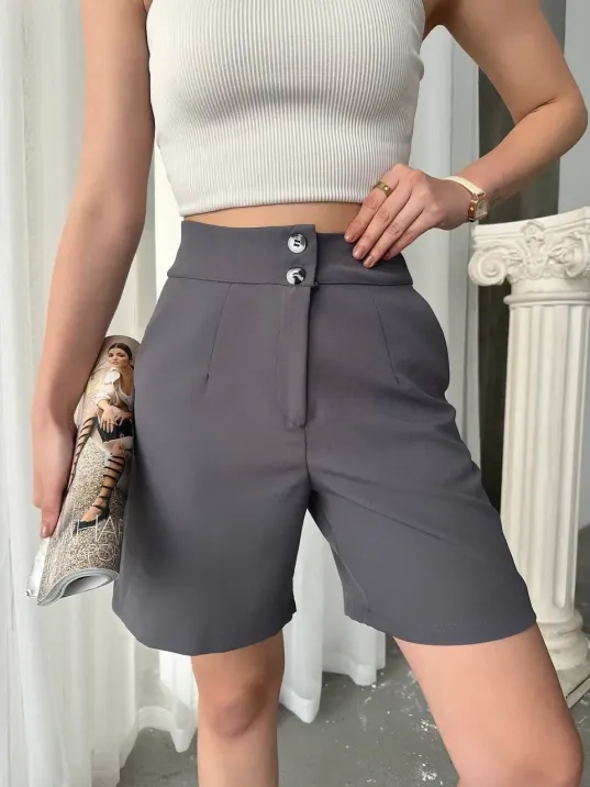 Double Çift Düğmeli Şort