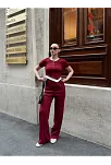 Düğme Yakalı Bordo Alt Üst Takım S3943