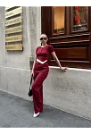 Düğme Yakalı Bordo Alt Üst Takım S3943