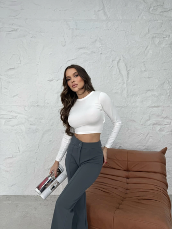 Düğmeli Palazzo Pantolon Füme P170091 Düğmeli Palazzo Pantolon Füme P170091