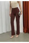 Düğmeli Palazzo Pantolon Kahve P170091
