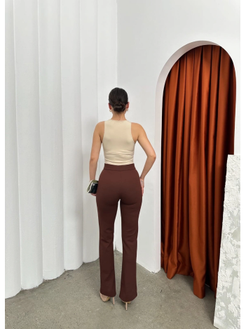 Düğmeli Palazzo Pantolon Kahve P170091 Düğmeli Palazzo Pantolon Kahve P170091
