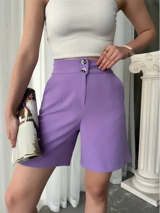 Düğmeli Şort Mdl24326