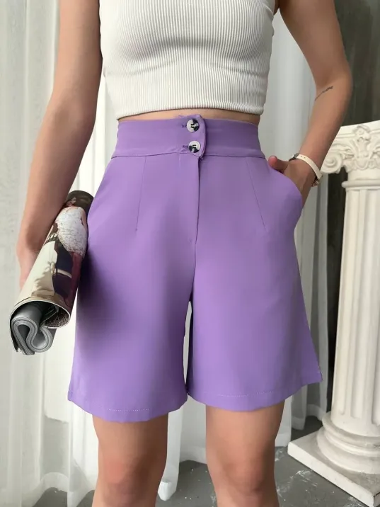 Düğmeli Şort Mdl24326