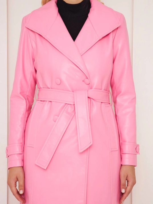 Düğmeli Uzun Deri Kaban Düğmeli Uzun Deri Kaban