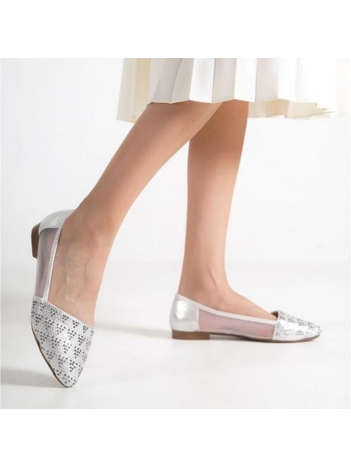 Dustim Gümüş Taşlı Babet Ayakkabı Dustim Gümüş Taşlı Babet Ayakkabı