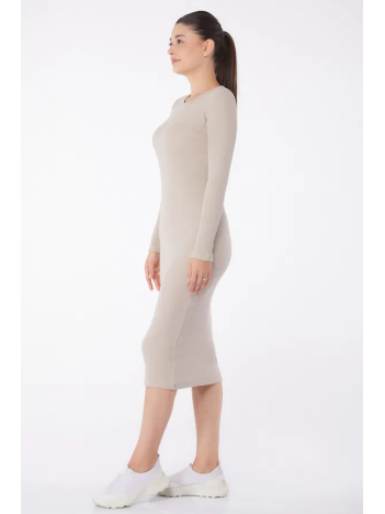 Düz Bisiklet Yaka Kadın Midi Elbise Düz Bisiklet Yaka Kadın Midi Elbise