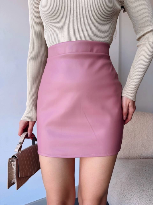 Düz deri etek pudra h24468 Düz deri etek pudra h24468